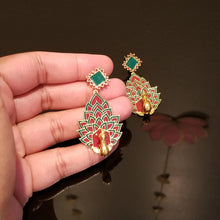 Load image into Gallery viewer, Reserved For Sadhana Meenakari Peacock Earrings With Gold Finish
