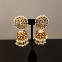 Load image into Gallery viewer, Enamel Jhumkas with Pearl Drops