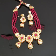 Load image into Gallery viewer, Reserved For Sindhu Tatineni Kundan Necklace Set With Beads