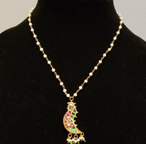 Pearl Chain With Kundan Pendant