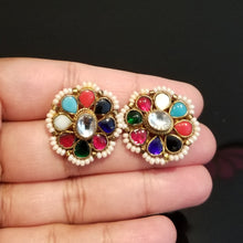 Load image into Gallery viewer, Reserved For Saranya P Multi Color Kundan Studs
