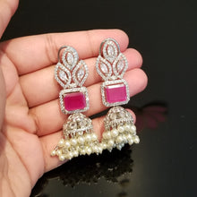 Load image into Gallery viewer, Reserved For Pooja Singh American diamond Jhumkas
