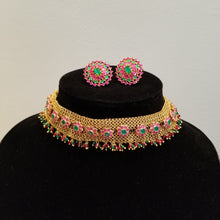 Load image into Gallery viewer, Reserved For Eesha Mesh AD Necklace With Gold Finish