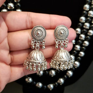 Reserved For Bhargavi Sreenath Indo Western Mala Necklace With Oxidised Plating