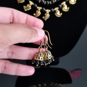 Reserved For Sindhura TadisettyThree Layer Bead Maala With Hook Earrings