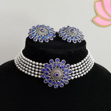 Load image into Gallery viewer, Reserved For Sneha German Silver Choker Set