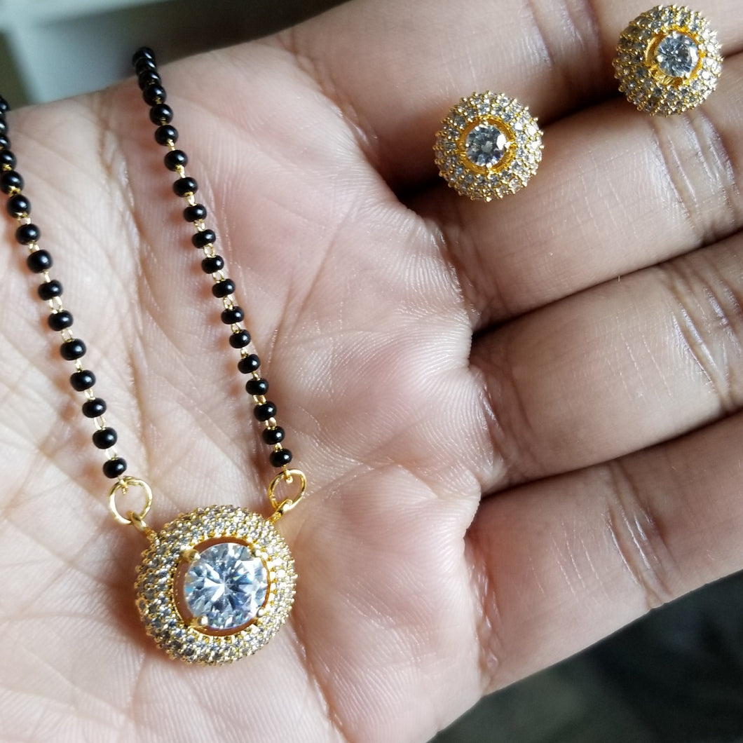2 of 4 Reserved For Sindhura and Dhami Cz Classic Mangalsutra With Gold Plating