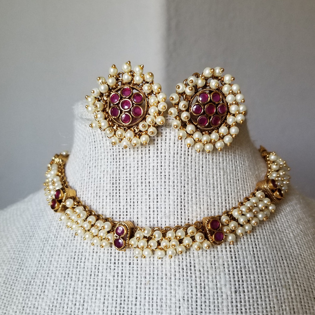 Reserved For Sindhura and SreeInsta Antique Choker Necklace With Gold Plating