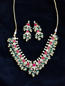 Reserved For Neetu Pachi Kundan Necklace Set With Gold Plating