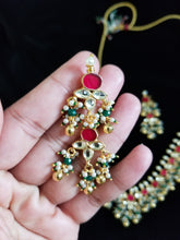 Load image into Gallery viewer, Reserved For Neetu Pachi Kundan Necklace Set With Gold Plating