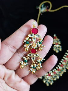 Reserved For Neetu Pachi Kundan Necklace Set With Gold Plating