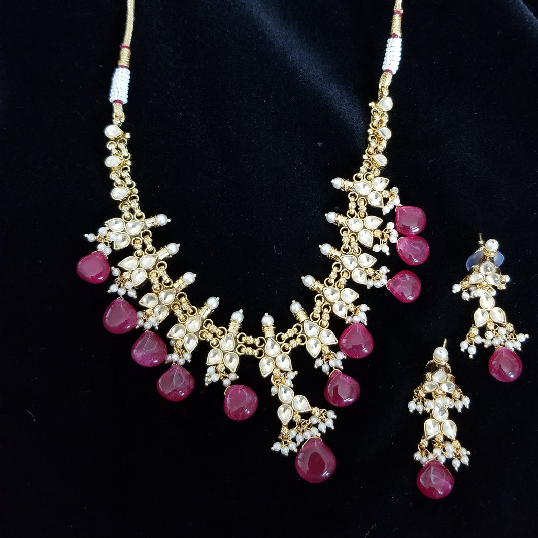 Reserved For Monica P Pachi Kundan Necklace Set With Gold Plating