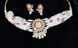 Reserved For Aparna B Pachi Kundan Choker Set With Gold Plating