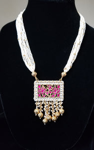 Reserved For Aparna Mid Length Pachi Kundan Pearl Maala With Gold Plating