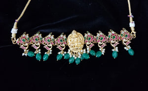 Reserved For Varsha Peacock Design Jadau Choker With Gold Finish