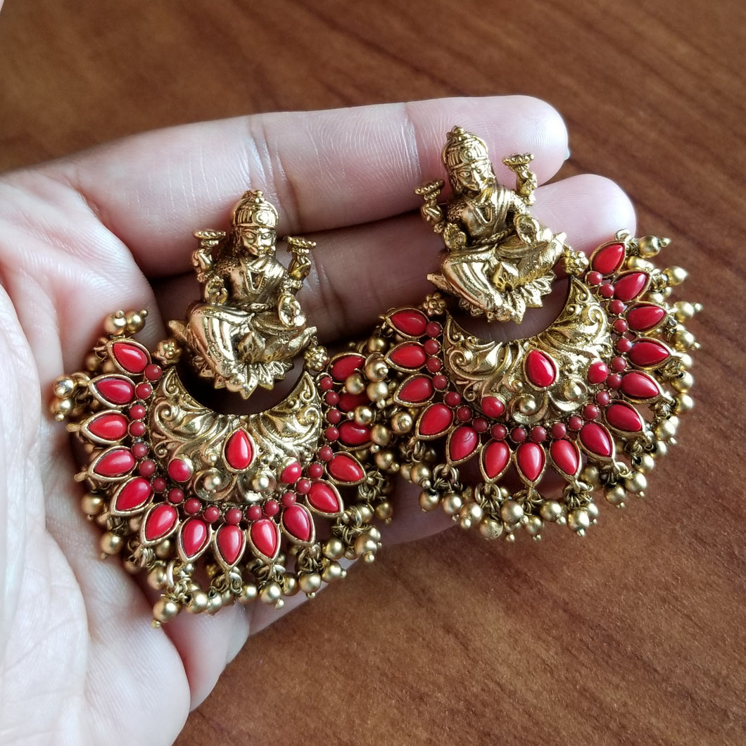 Reserved For Lakshmi Polisetty  South indian temple style chandbalis with gold plating