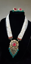 Load image into Gallery viewer, Pachi Kundan Carved Stone Raani Haar With Gold Plating