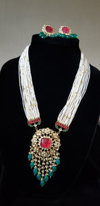 Pachi Kundan Carved Stone Raani Haar With Gold Plating