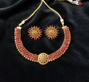 Antique Choker Necklace With Gold Plating