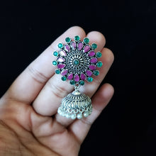 Load image into Gallery viewer, Sravanthi, Chandana M  Indo Western Jhumkis With Oxidised Plating FB14