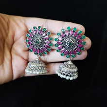Load image into Gallery viewer, Sravanthi, Chandana M  Indo Western Jhumkis With Oxidised Plating FB14