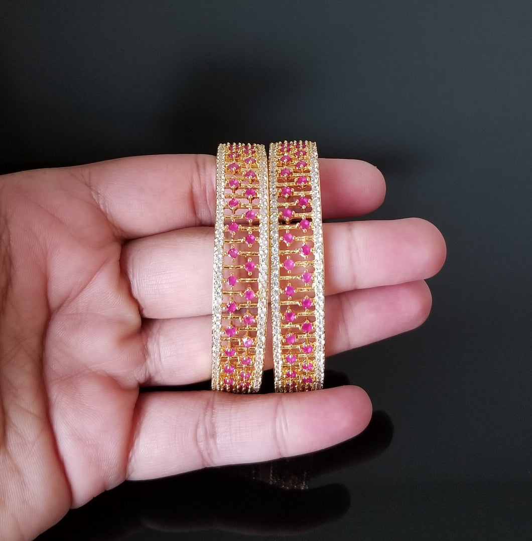 Lakshmi Yr Cz Classic Bangles With Gold Plating GL66 2.8