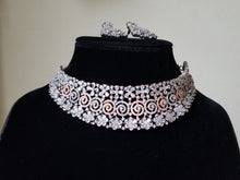 Load image into Gallery viewer, Sanjana Cz Mukut Necklace With Black Rose Plating GL54