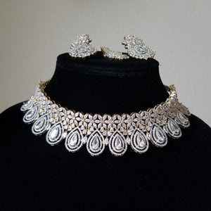 Sindhiya Cz Choker Necklace With Gold Plating GL50 Gold