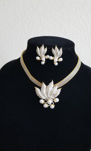 Anusha Cz Classic Pendant Set With 2 Tone Plating SR Gold