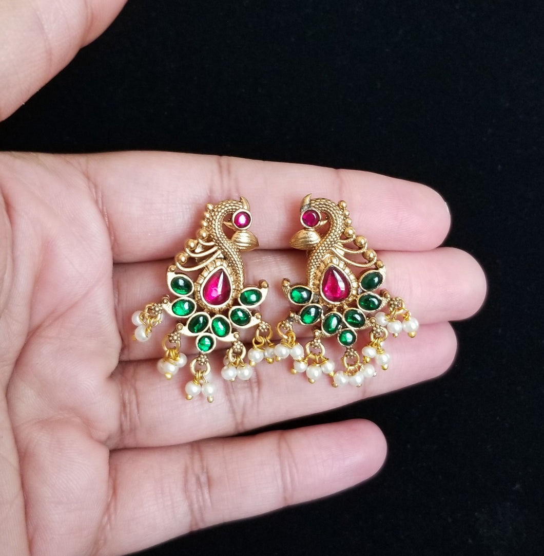 Seeta R Peacock Jadau Studs SR32