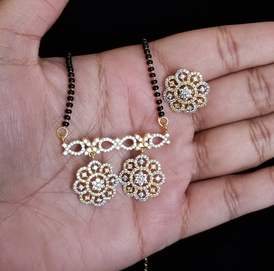 Cz Classic Mangalsutra With 2 Tone Plating SR 49