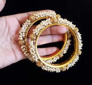 Sowji and Pranee Antique Classic Bangles With Gold Plating HL7 2.6 Size