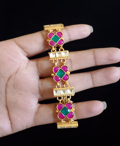 Gold Plated Pachi Kundan Charm Bracelet RN99