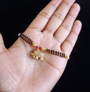 Cz Hand Mangalsutra Bracelet With Gold Plating H15