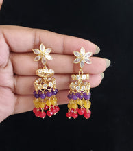 Load image into Gallery viewer, Hand Made Polki Jhumkas A91