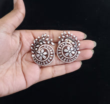 Load image into Gallery viewer, Cz Classic Earring With Rhodium Plating
