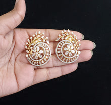 Load image into Gallery viewer, Cz Classic Earring With Rhodium Plating
