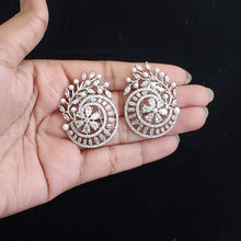 Load image into Gallery viewer, Cz Classic Earring With Rhodium Plating