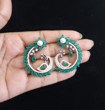 Load image into Gallery viewer, Cz Peacock Earring With Black Rose Plating