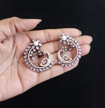 Load image into Gallery viewer, Cz Peacock Earring With Black Rose Plating