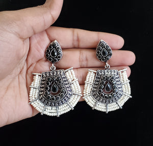 Chand Earring With Oxidised Plating SPB25