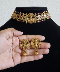 Silpa Antique Peacock Necklace With Gold Plating