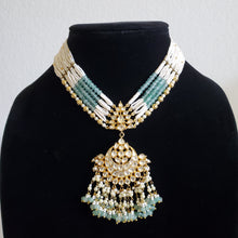 Load image into Gallery viewer, Pachi Kundan Pearl Mid Length Maala With Gold Plating