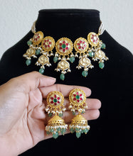 Load image into Gallery viewer, Keshi Pearls Pachi Kundan Gold Plated Set