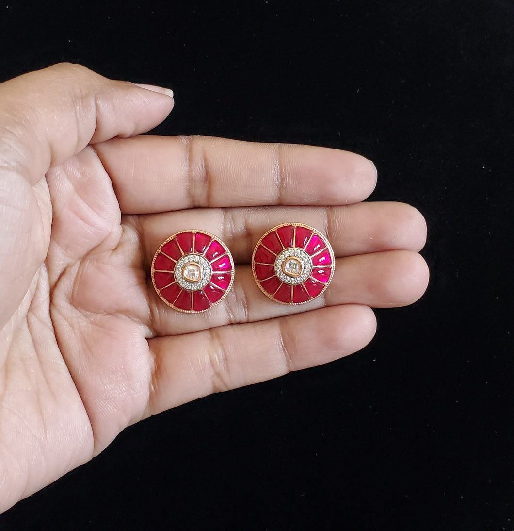Keerthi G Small Red Studs