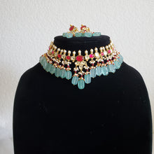 Load image into Gallery viewer, Suvarchala Pachi Kundan Necklace With Gold Plating