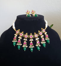 Load image into Gallery viewer, Pachi Kundan Pearl Necklace With Gold Plating