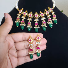 Load image into Gallery viewer, Pachi Kundan Pearl Necklace With Gold Plating