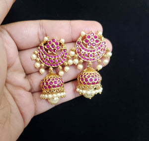 Anu Ch Cz South Indian Earring With Gold Plating Hall