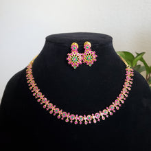Load image into Gallery viewer, Cz South Indian Necklace With Gold Plating